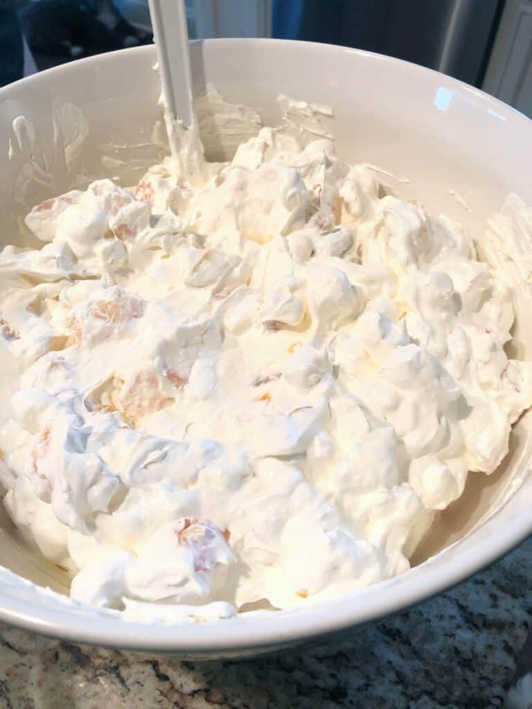 making the easy fruit salad 