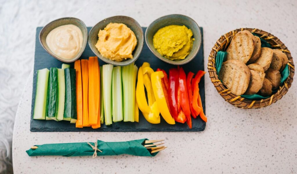Red Pepper Hummus with Beet Crackers